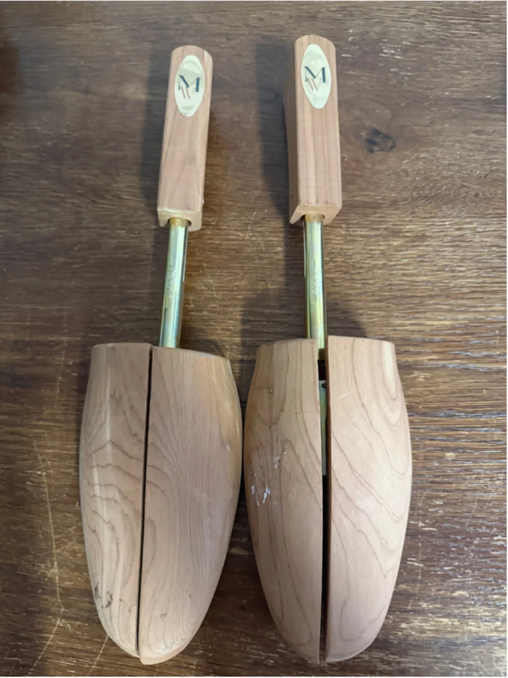 Money’s Worth & Best MW Aromatic Cedar Shoe Trees XL Split Toe Adjustable Brass